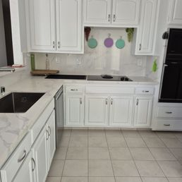 Kitchen Cabinets after repainting Kitchen Cabinets after repainting