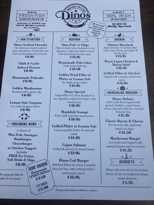 Menu photo 5 Dinos Kinsale, CO