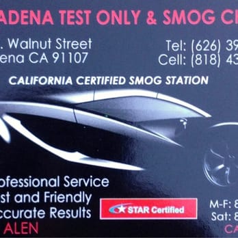 Pasadena Test Only & Smog Check - Smog Check Stations Near Me - Pasadena, California