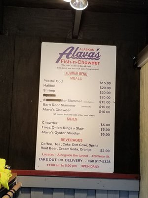 Menu photo 3 Alava's Fish-n-Chowder Ketchikan, AK