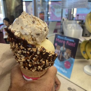 Baskin Robbins - Pralines and cream with Reese's peanut butter on a waffle special cone. Yum. - Ice Cream & Frozen Yogurt Near Me - Santa Maria, California Baskin Robbins - Pralines and cream with Reese's peanut butter on a waffle special cone. Yum. - Ice Cream & Frozen Yogurt Near Me - Santa Maria, California