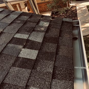 Pena Roofing - After: repaired corner, new gutter - Roofing Near Me Pena Roofing - After: repaired corner, new gutter - Roofing Near Me