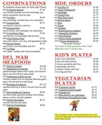 Menu photo 4 El Rancho Mexican Restaurant Eastman, GA