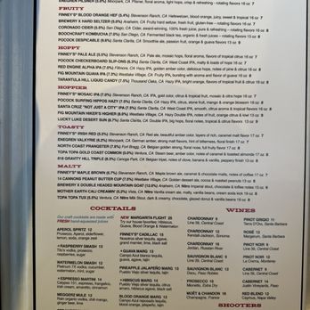 Finney's Crafthouse - Stevenson Ranch - Drink Menu - New American Near Me - Stevenson Ranch, California
