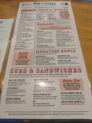 Menu photo 2 Nick & Stella's Fort Myers, FL Menu photo 2 Nick & Stella's Fort Myers, FL