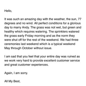 Edgewood Lake Tahoe Resort - The vendors response when we voiced our concerns - Hotels Near Me - Stateline, Nevada