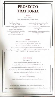 Menu photo 8 Prosecco Trattoria Toluca Lake, CA