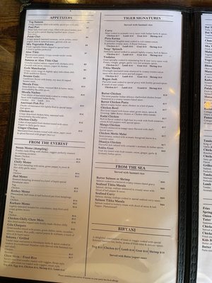 Menu photo 2 White Tiger Indian Restaurant Richmond, VA