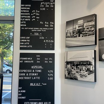 Stir Coffee House - menus on the wall - Coffee & Tea Near Me - Ladner, British Columbia