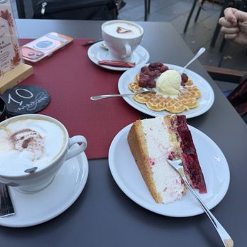 Kloster-Restaurant & Café - Cappuccinos, waffle and raspberry cake - Cafes Near Me - Beilstein, RP Kloster-Restaurant & Café - Cappuccinos, waffle and raspberry cake - Cafes Near Me - Beilstein, RP