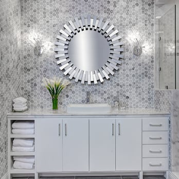 The Tile Shop - a bathroom with a large mirror - Kitchen & Bath Near Me - West Allis, Wisconsin