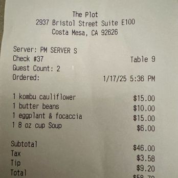 The Plot - A bit pricey, but eating out typically is. They do the thinking, shopping, hauling, prepping, cooking, serving, and cleaning up too. - Vegan Near Me - Costa Mesa, California The Plot - A bit pricey, but eating out typically is. They do the thinking, shopping, hauling, prepping, cooking, serving, and cleaning up too. - Vegan Near Me - Costa Mesa, California