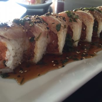 Sushi On Fire - White Dragon Roll - Sushi Bars Near Me - Long Beach, California Sushi On Fire - White Dragon Roll - Sushi Bars Near Me - Long Beach, California