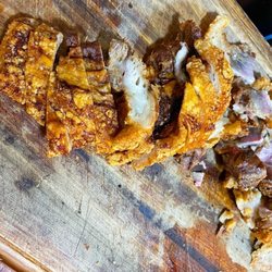 La Nortena - Chicharrones con carne I got here and made into chicharrones en salsa roja.