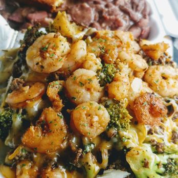 Exclusive Dining & Catering Co - Surf and Turf Potato and Red Beans and Rice - Soul Food Near Me - Biloxi, Mississippi Exclusive Dining & Catering Co - Surf and Turf Potato and Red Beans and Rice - Soul Food Near Me - Biloxi, Mississippi