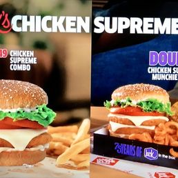 The Chicken Supreme meal that was advertised, what we received was a dry sandwich with no cheese. The Chicken Supreme meal that was advertised, what we received was a dry sandwich with no cheese.