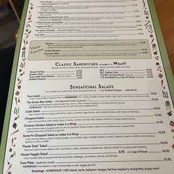 The Original Green Bay Cafe - Lunch menu