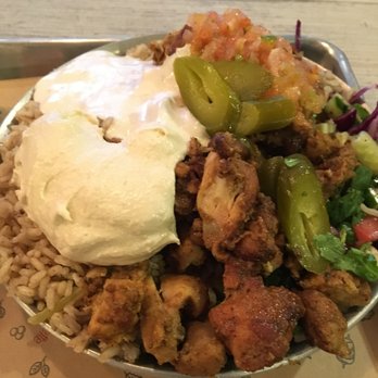 Taboonette - Chicken Shawarma with brown rice.  Amazing-- I loved the addition of tahini and hummus! - Mediterranean Near Me - New York, New York