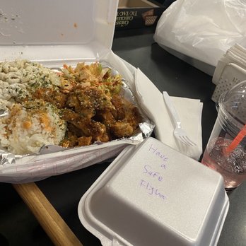 Sukas Polynesian Cuisine - Chicken Katsu plate and a sweet message from the kind staff - Polynesian Near Me - Fairbanks, Alaska Sukas Polynesian Cuisine - Chicken Katsu plate and a sweet message from the kind staff - Polynesian Near Me - Fairbanks, Alaska