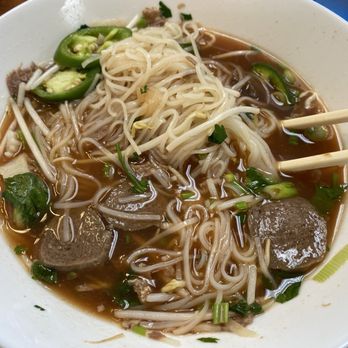 Berni Vietnamese Restaurant - Berni Pho with rare steak, brisket, tripe, tendon, and meatballs - Vietnamese Near Me - San Antonio, Texas