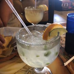 Mr Jalepeno - Jalapeño margarita. Presidents margarita in background. Both delicious.