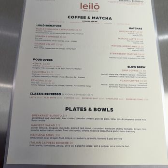 Leilo Coffee - Menu - Coffee & Tea Near Me - Culver City, California
