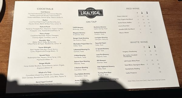 Menu photo 2 Local Yocal BBQ and Grill McKinney, TX