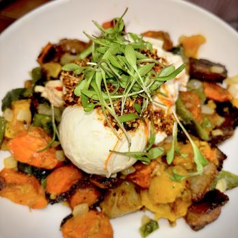 Doña - Hash with Poached Eggs - Mexican Near Me - Oakland, California Doña - Hash with Poached Eggs - Mexican Near Me - Oakland, California