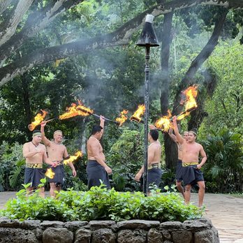 Toa Luau - Fire! Likely would have been great at night but still impressive to see during earlier luau seating - Cultural Center Near Me - Haleiwa, Hawaii