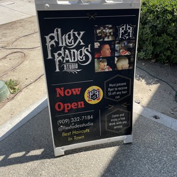 Flex Fades Studio - Sign in front - Barbers Near Me - San Bernardino, California