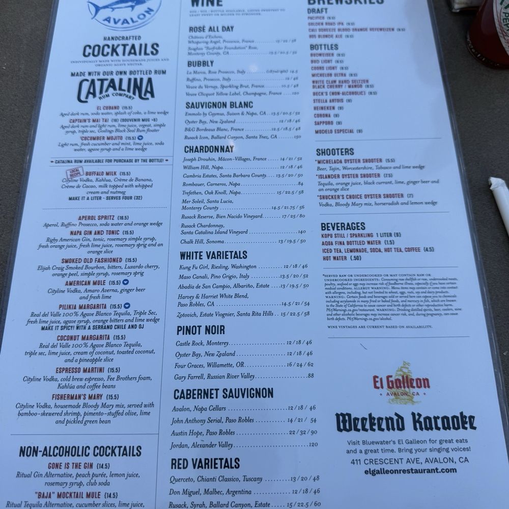 Bluewater Avalon - Menu - Seafood Near Me - Avalon, California Bluewater Avalon - Menu - Seafood Near Me - Avalon, California