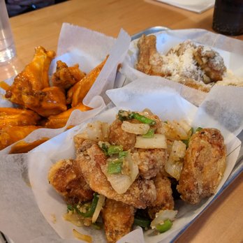 Fire Wings - 3 types of wings. Salt and pepper. Original buffalo. Parmesan garlic. - Chicken Wings Near Me - San Mateo, California