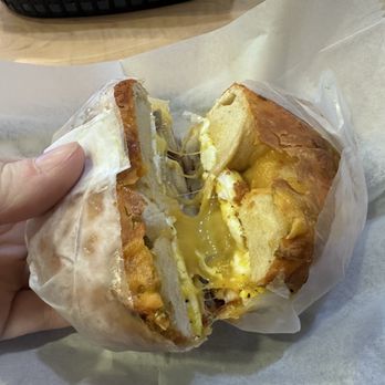 Bagels & Brew - Breakfast bagel on jalapeño cheddar bagel - Bagels Near Me - Fairbanks, Alaska Bagels & Brew - Breakfast bagel on jalapeño cheddar bagel - Bagels Near Me - Fairbanks, Alaska
