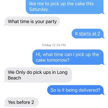 Bake My Day - Communication sucks. Asked for info on Monday and had to reach out again on Friday to get a response. - Custom Cakes Near Me - Long Beach, California Bake My Day - Communication sucks. Asked for info on Monday and had to reach out again on Friday to get a response. - Custom Cakes Near Me - Long Beach, California