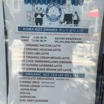 Kuma Cafe - Menu Sept 2022 - Shaved Ice Near Me - San Rafael, California Kuma Cafe - Menu Sept 2022 - Shaved Ice Near Me - San Rafael, California
