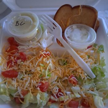 Chuckburger - Garden Salad- lettice,tomatoes, onion on the side Texas toast. They give two dressing. #CityoftheTop - American Near Me - Topeka, Kansas Chuckburger - Garden Salad- lettice,tomatoes, onion on the side Texas toast. They give two dressing. #CityoftheTop - American Near Me - Topeka, Kansas
