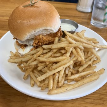 Brunch Everyday - Chicken Sandwich with fries. Amazing. - Coffee & Tea Near Me - Conshohocken, Pennsylvania