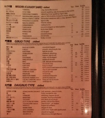 Menu photo 2 Sake Bar Decibel New York, NY Menu photo 2 Sake Bar Decibel New York, NY