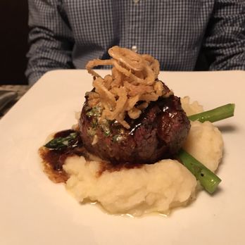 Mesh Restaurant - My husband's filet with mashed potatoes and asparagus. Filet was cooked really well. - New American Near Me - Indianapolis, Indiana Mesh Restaurant - My husband's filet with mashed potatoes and asparagus. Filet was cooked really well. - New American Near Me - Indianapolis, Indiana