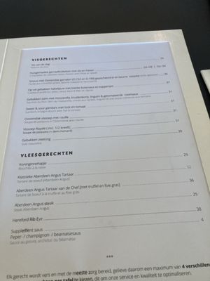 Menu photo 2 The North Oostende, VWV