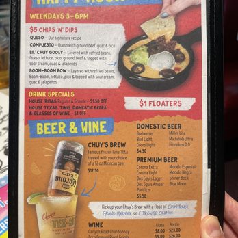 Chuy's - Menu - Tex-Mex Near Me - Sugar Land, Texas
