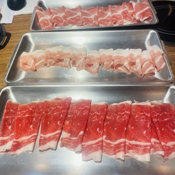 All That Shabu - Top to bottom: pork cheek, pork belly and beef brisket - Buffets Near Me - Alhambra, California All That Shabu - Top to bottom: pork cheek, pork belly and beef brisket - Buffets Near Me - Alhambra, California