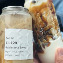 Goldenhour Breve, Brown Sugar Boba Shake