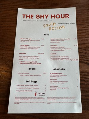 Menu photo 7 Shy Bird Boston, MA
