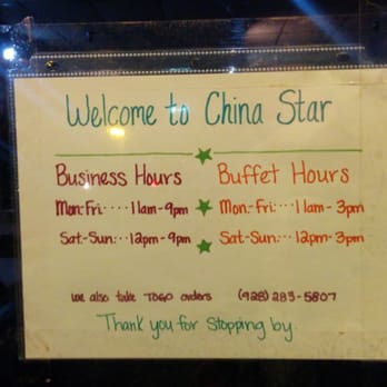 China Star - Hours posted on door. - Szechuan Near Me - Tuba City, Arizona China Star - Hours posted on door. - Szechuan Near Me - Tuba City, Arizona