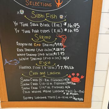 Picketts Seafood - Fresh fish market board - Bars Near Me - New Smyrna Beach, Florida