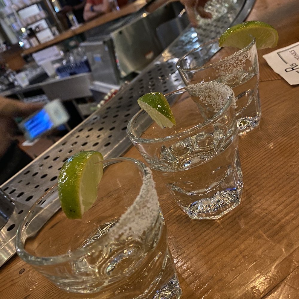 Shots of Cazadores tequila Shots of Cazadores tequila