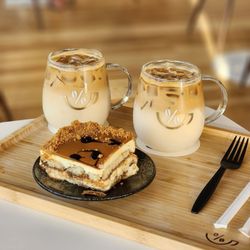 Percent Coffee - Iced latte and Tiramisu