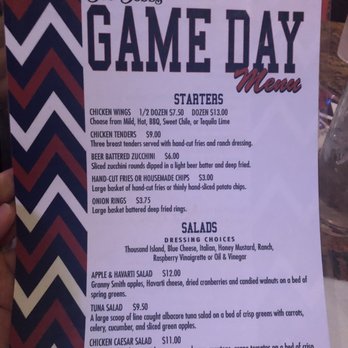 Bob Dobbs - Game day menu page 1 - Bars Near Me - Tucson, Arizona
