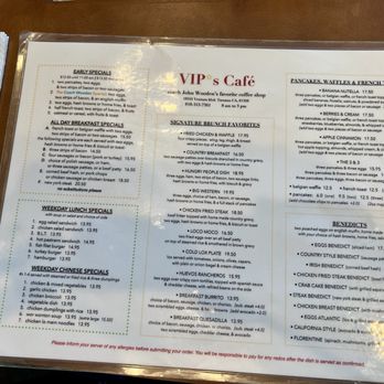 VIP's Cafe - Menu (May 2026) - Breakfast & Brunch Near Me - Tarzana, California